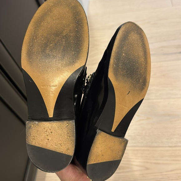 Chanel Shiny Calfskin Logo Loafers - Picture 6 of 9